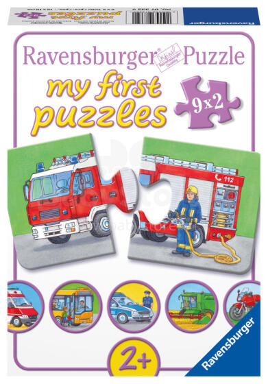 Ravensburger Minu Esimene Pusle 9x2 tk Kaubanduslikud sõidukid