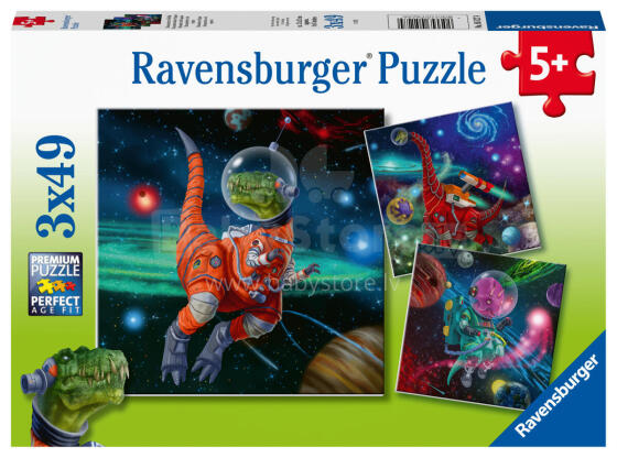 Ravensburger Puzzle 3x49 tk Maailm Dinosaurusest