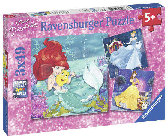 Ravensburger Puzzle 3x49 tk Disney Printsessi Seiklus