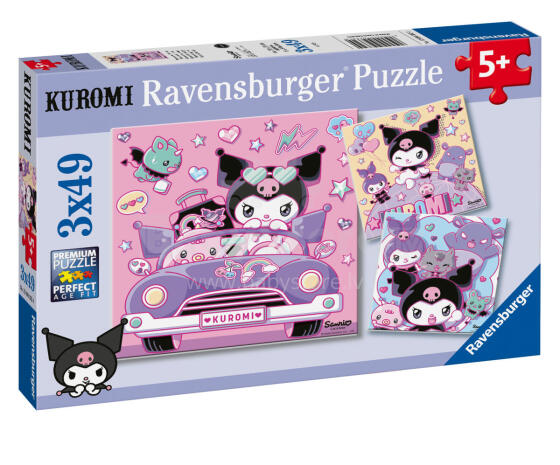 Ravensburger Pusle 3x49 Tükki: Hello Kitty Kuromi Reisil