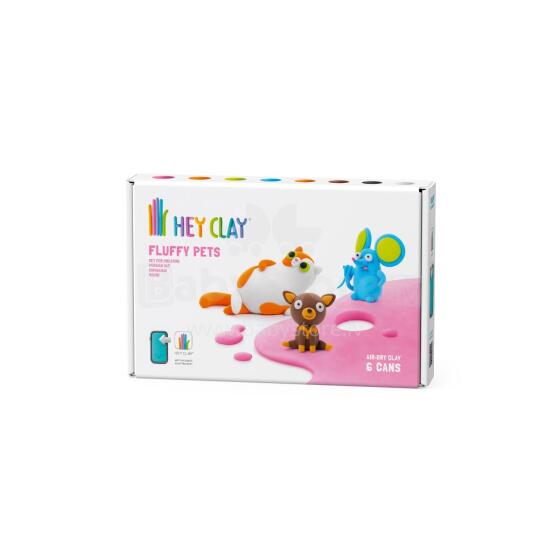 HEY CLAY Modelleerimisplastiline Karvased Loomad 6 tk