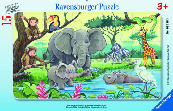 Ravensburger väike raamipusle 15 tk Aafrika loomad