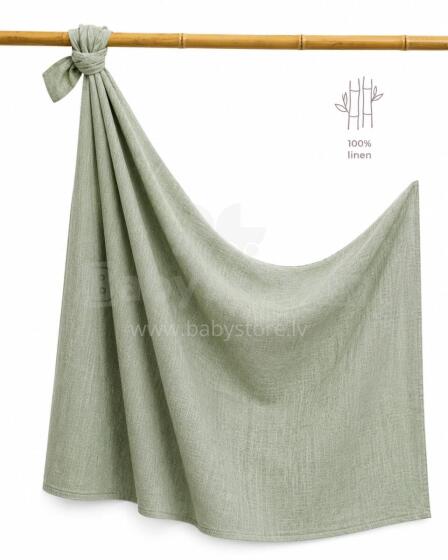La Bebe™ Eco Natural Linen Swaddle Art.294584 Olive Kvaliteetne naturaalsest linasest mähkimistekk (150x100 cm)