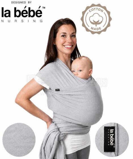 La Bebe™ Huggi Sling Cotton Grey Cloud Art.294742 Naturaalsest puuvillast kootud lina (470x54 cm)