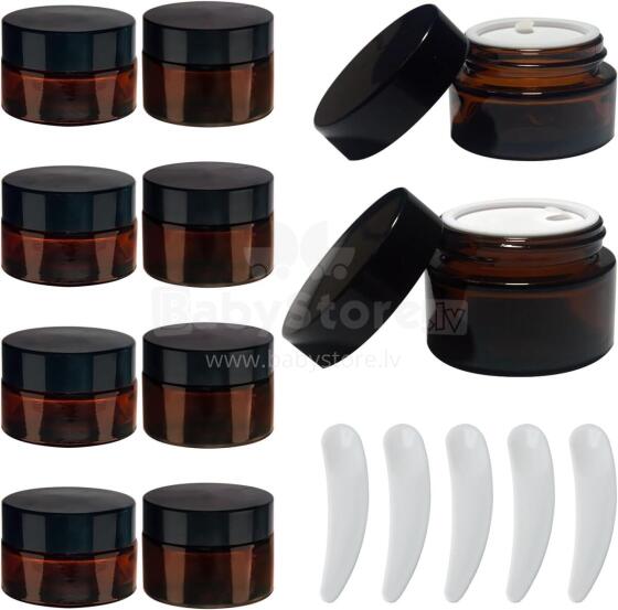 Brown Glass Ointment Jars Сream Art.294989 Klaaspurgid salvide jaoks, 20 ml/30 ml, kreemi jaoks, 1 tk.
