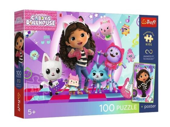 TREFL 16551 Pusle 100 Värviline Kassi Maailm / Gabby's Dollhouse