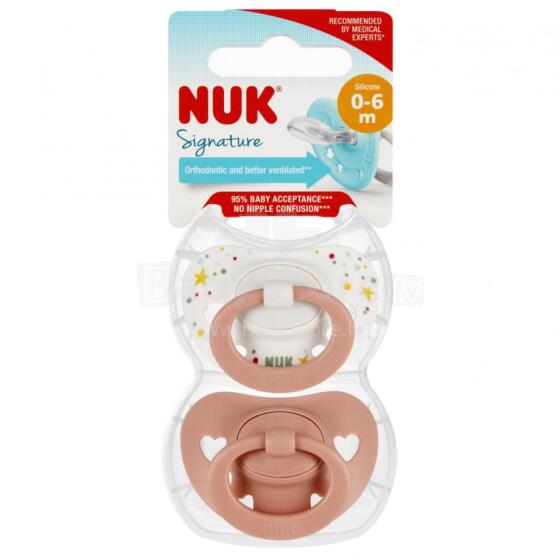 NUK 730617 Rahustav lutipudeli 2 tk. 0-6k SIGNATURE valge/punane