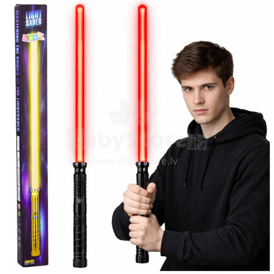 LED laser mõõk helidega, metallist käepide, 75 cm