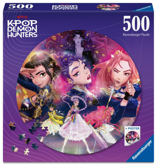 Ravensburger Puzzle 500 tk KPop Demon Hunters koos plakatiga: Fännidele!