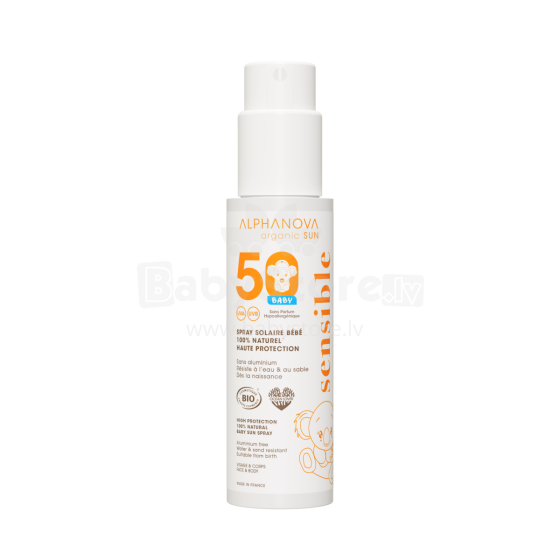 Alphanova Sun Baby Art.287564 Sunscreen Spray for Kids, 100% Natural Mineral Filter, for Sensitive Skin,  SPF50, 100g.