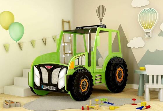 Plastiko Traktor Art.296475 Green Laste stiilne voodilaud madratsiga 190x80sm