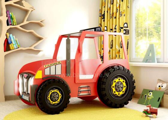 Plastiko Traktor Art.296476 Red Laste stiilne voodilaud madratsiga 190x80sm
