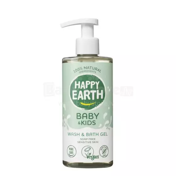 Happy Earth Baby Wash Art.296497  100% looduslik dušigeel-vannivaht beebidele ja lastele, 300ML