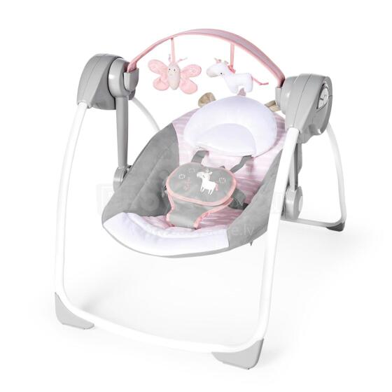 Ingenuity Comfort 2 Go Portable Baby Swing Art.296543 Pink Kiiktool meloodiatega