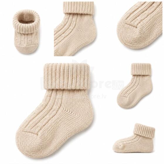 So Cute Wool Natural Eco Socks Art.296926 Light Beige Naturaalvillast sokid vastsündinutele