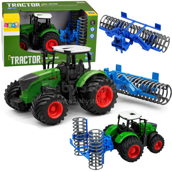Põllumajanduslik Farm Traktor Rulliga Roheline 1:24