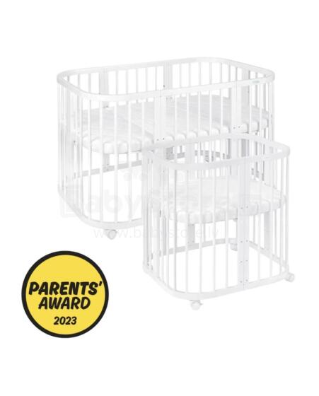 Waldin Baby Collection Bed Crib  7 in 1 Art.297432 White Multifunktsionaalne puidust 7-ühes transformeeriv võrevoodi