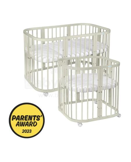 Waldin Baby Collection Bed Crib  7 in 1 Art.297434 Olive Multifunktsionaalne puidust 7-ühes transformeeriv võrevoodi