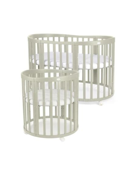 Waldin Oval Baby Collection Bed Crib  7 in 1 Art.297544 Olive Multifunktsionaalne puidust 7-ühes transformeeriv võrevoodi