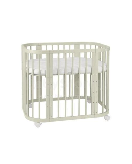 Waldin  Bed Crib  5 in 1 Art.297546 Olive Multifunktsionaalne puidust 5-ühes transformeeriv võrevoodi