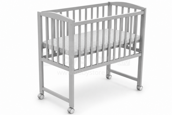Elf Bed Mist Art.298060 Grey Puidust beebivoodi/häll ratastel (90x40 cm)