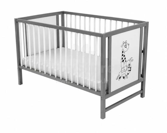 Elf Bed Bloom Art.298071 White/Grey Puidust beebivoodi 120x60 cm