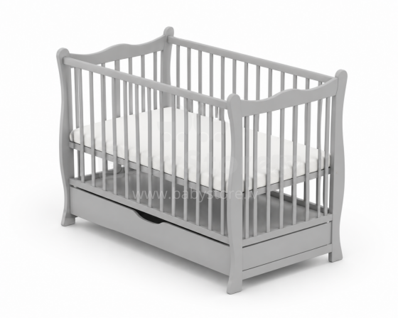 Elf Bed Juniper Drawer Art.298076 Grey Puidust beebivoodi hoiuruumiga (120x60 cm)