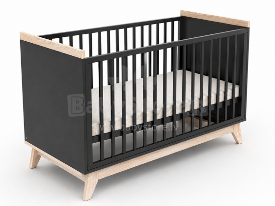 Elf Bed Vigo Art.298087 Black Puidust beebivoodi 120x60 cm