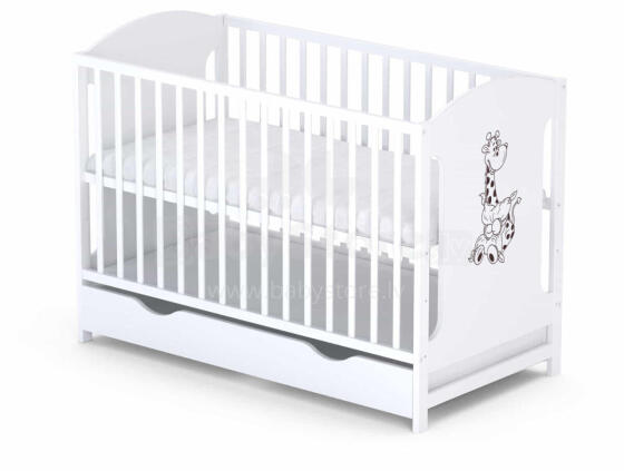 Elf Bed Meadow Drawer Art.298162 White  Puidust beebivoodi hoiuruumiga (120x60 cm)