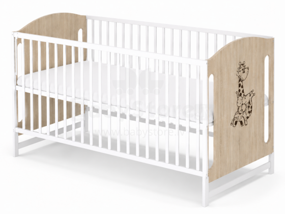 Elf Bed Meadow Art.298166 White/Pine Puidust beebivoodi  (120x60 cm)