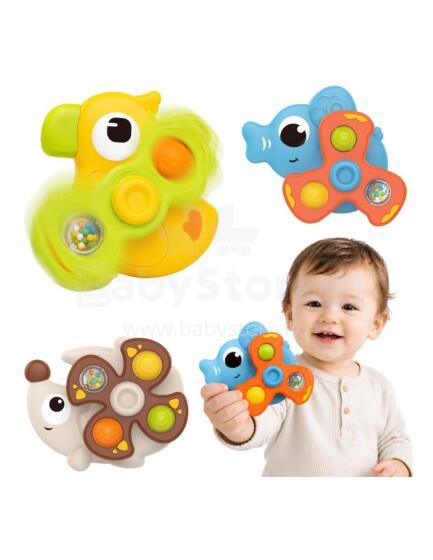 WOOPIE BABY pöörlevad aistingute mänguasjad imemisega loomadega 3 tk.