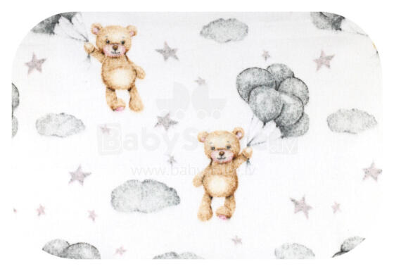 Diaper - 1319 - FLANNEL PRINT - EGA - TEDDY BEAR with BALLOONS- size 70x80 cm
