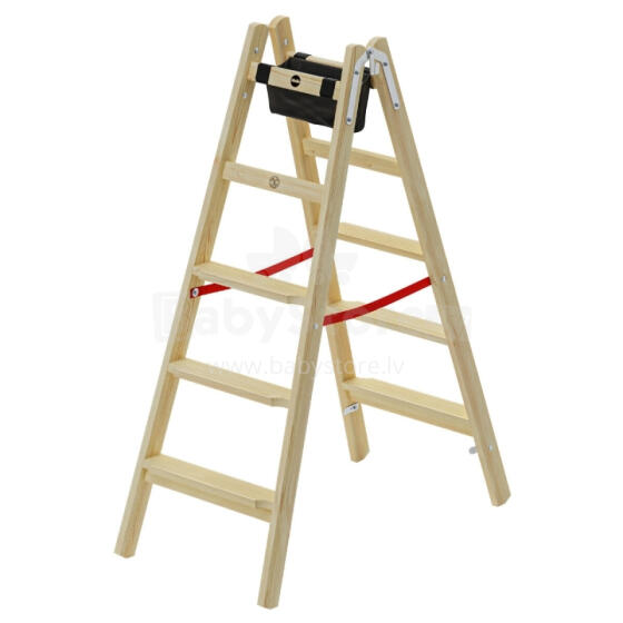 Kahepoolne redel H77 ComfortLine / puidust / 2x5 astet