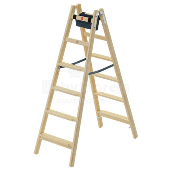 Kahepoolne redel H77 ComfortLine / puidust / 2x6 astet