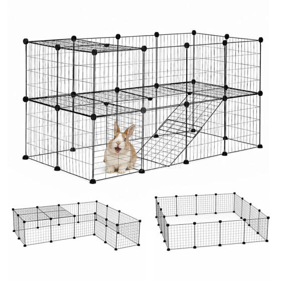 Modulaarne puuri komplekt närilistele 35 paneeli must Petsi