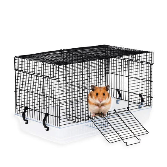 Klatka väikestele närilistele, hamsteritele, hiirtele, kandmisvõime, must Petsi
