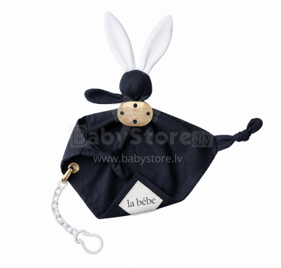 La Bebe™ Sleep Comforter Gift Set Art.299202 Black Bunnies Pehme kaisutekk + luti hoidik