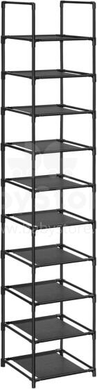 Metal Shoe Storage Art.299215 Black Jalanõuriiul,  metallist kapp riiulitega 33 x 33 x 173 cm