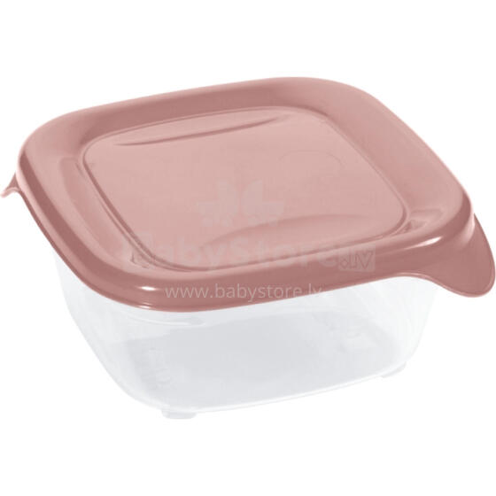 Ruudukujuline toidukarp 0,8L Fresh&amp;amp;Go roosa