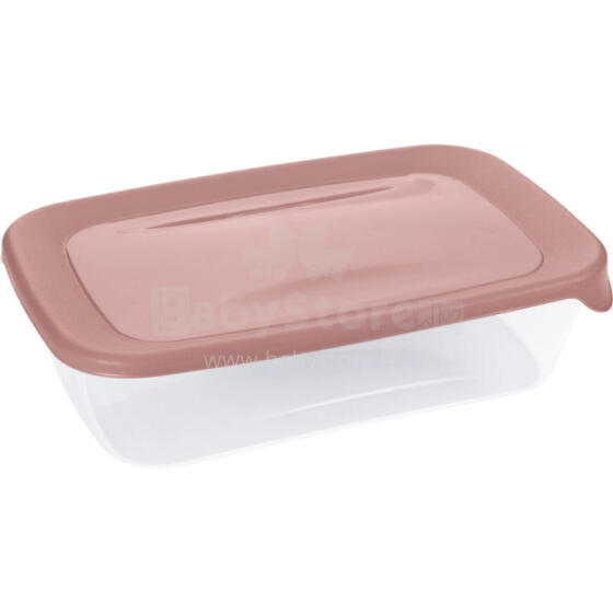 Ruudukujuline toidukarp 1L Fresh&amp;amp;Go roosa