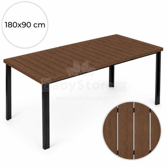 Suur 8-kohaline aiapink 180x90 cm terrassile aeda pruun laud MultiGarden