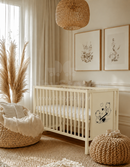 Elf Bed Bloom Art.300022 Bear Taupe Puidust beebivoodi 120x60 cm