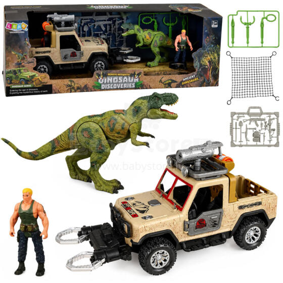 Dinosaurusejahtija komplekt Dinosauruse T-Rex figuur ja jahiauto helid