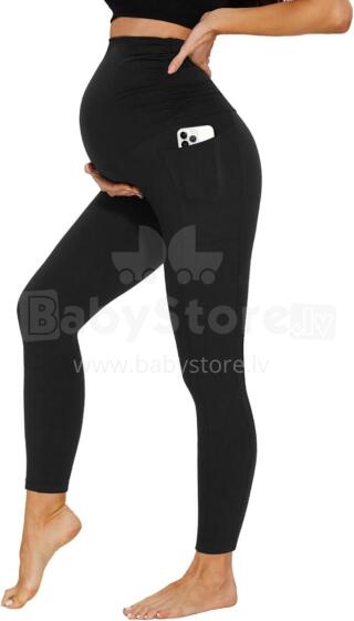 Maternity Leggings Art.300414 Black Women's Pregnancy Leggings
