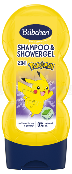 Bubchen Shampoo&Duschgel Pokemon Art.TL44 Šampoon ja dušigeel „Pokemon“, 230 ml