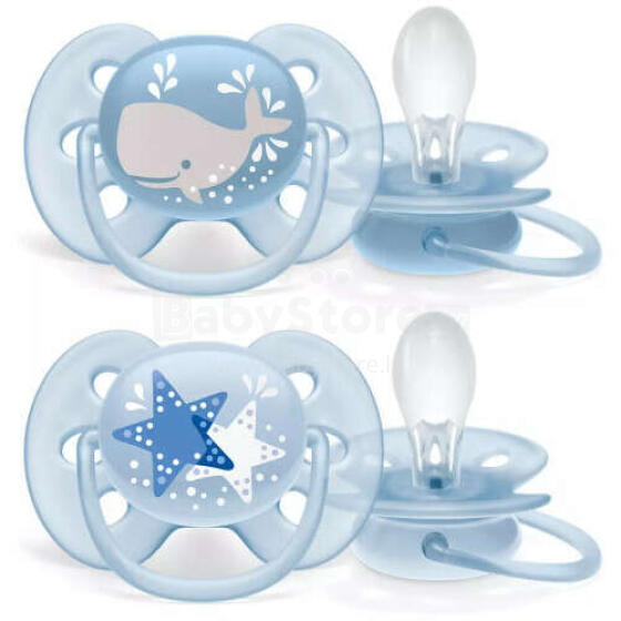 Philips Avent Art.SCF223/03 Ultra Soft Deco Silikona knupīši 6-18 mēn. (2 gab.)