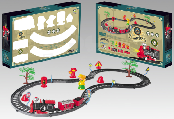 Classic Train Art.294058 Q399-H06065 Classical design children play train track toys with light and music