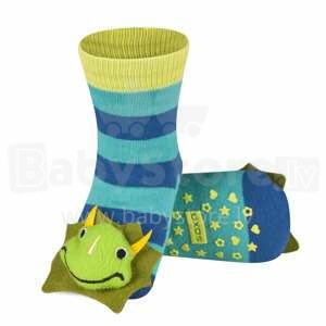 SOXO Baby Art.75214 -3  AntiSlip ABS Детские носочки 3D с погремушкой 0-24м.