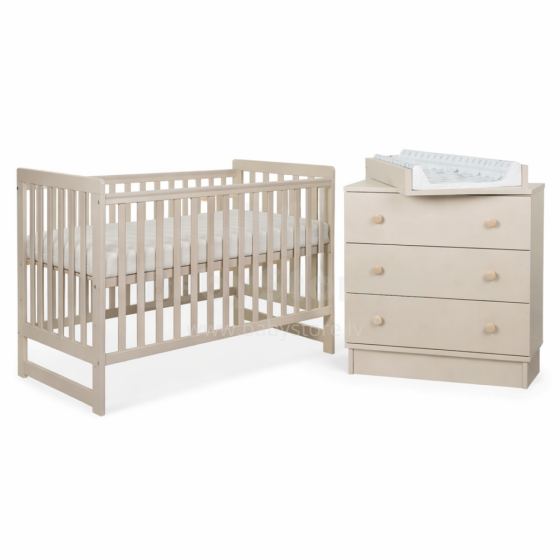 La Bebe™ Bedding Wood Set Tomi Art.43626 Cashmere  Lastemööbli komplekt: voodi ja kummut