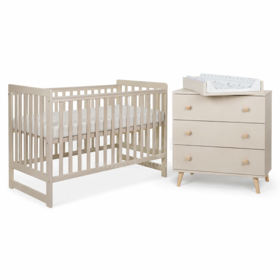 La Bebe™ Bedding Wood Set Tomi Art.43646 Cashmere  Lastemööbli komplekt: voodi ja kummut